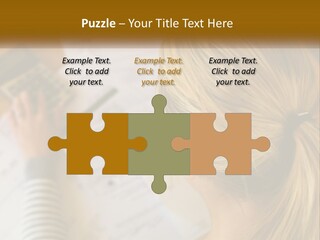 A Woman Sitting At A Desk With A Calculator PowerPoint Template