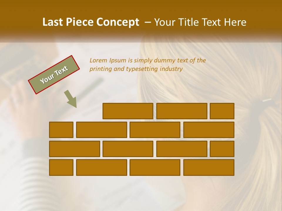 A Woman Sitting At A Desk With A Calculator PowerPoint Template