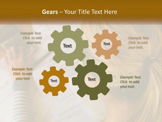 A Woman Sitting At A Desk With A Calculator PowerPoint Template