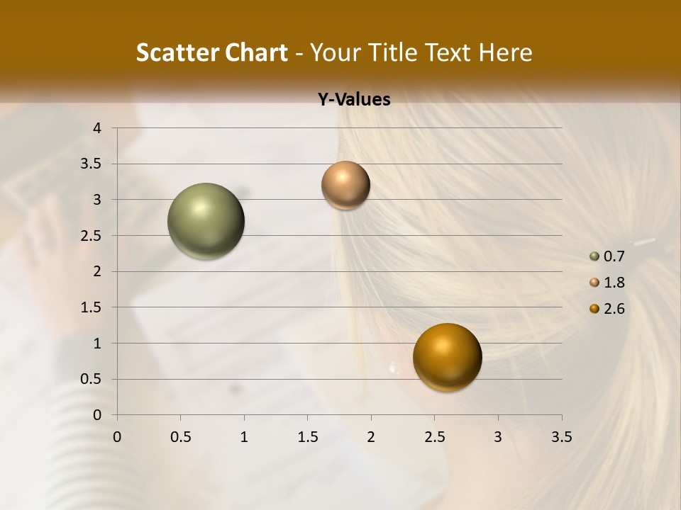 A Woman Sitting At A Desk With A Calculator PowerPoint Template