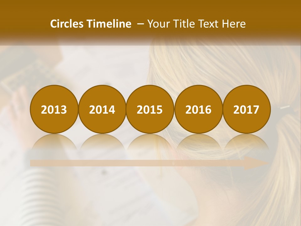 A Woman Sitting At A Desk With A Calculator PowerPoint Template