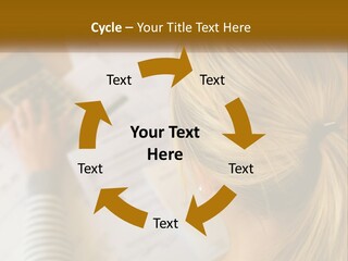 A Woman Sitting At A Desk With A Calculator PowerPoint Template