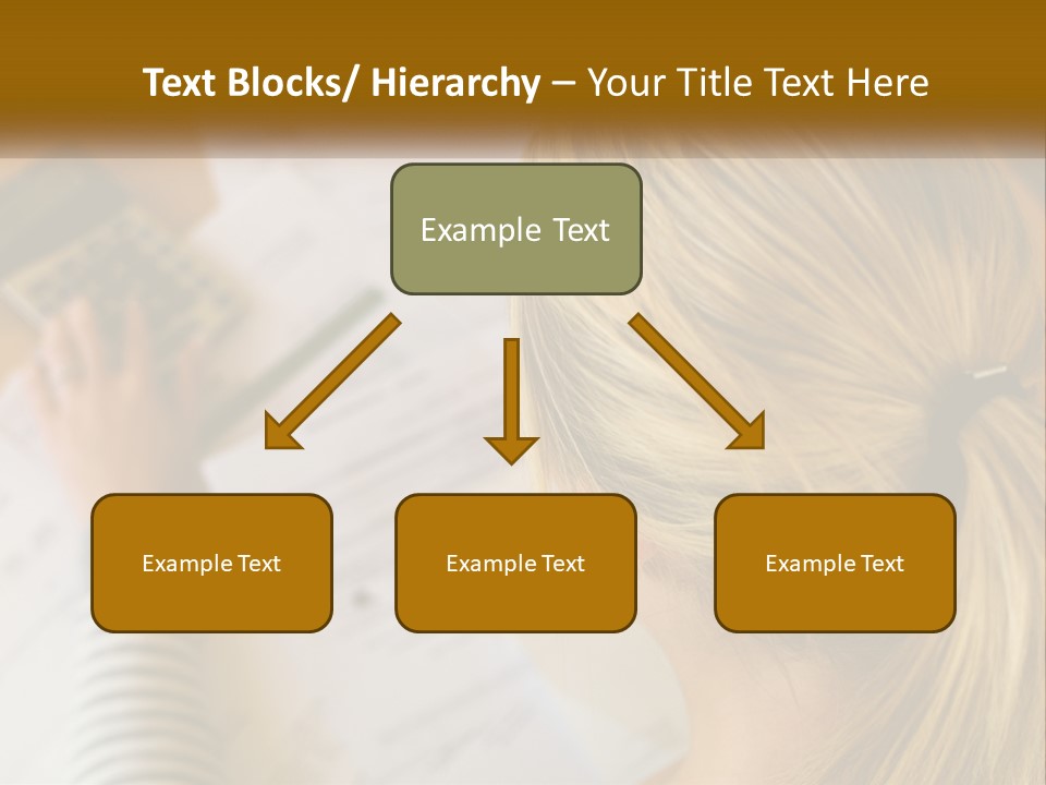 A Woman Sitting At A Desk With A Calculator PowerPoint Template