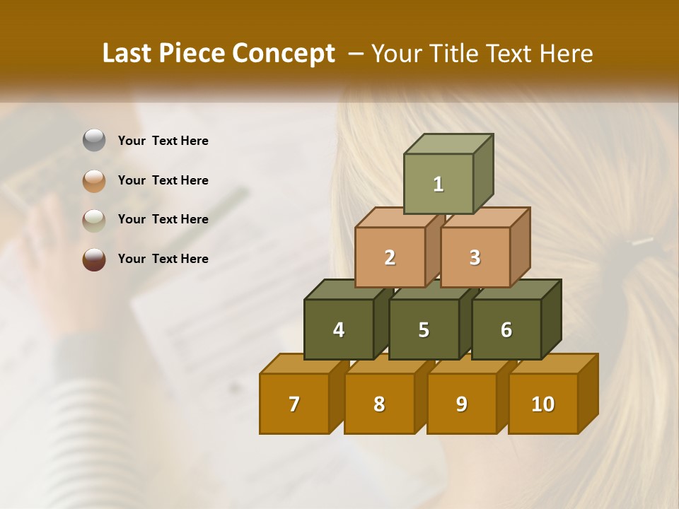A Woman Sitting At A Desk With A Calculator PowerPoint Template