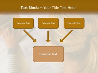 A Woman Sitting At A Desk With A Calculator PowerPoint Template