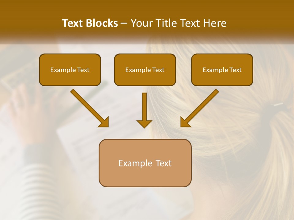 A Woman Sitting At A Desk With A Calculator PowerPoint Template