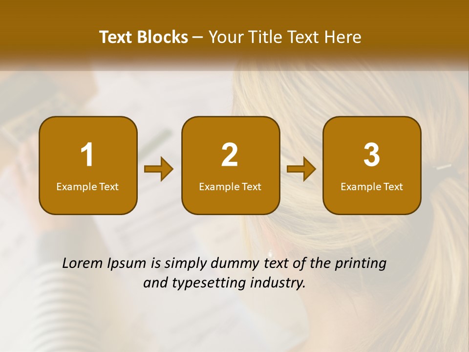A Woman Sitting At A Desk With A Calculator PowerPoint Template