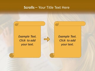 A Woman Sitting At A Desk With A Calculator PowerPoint Template