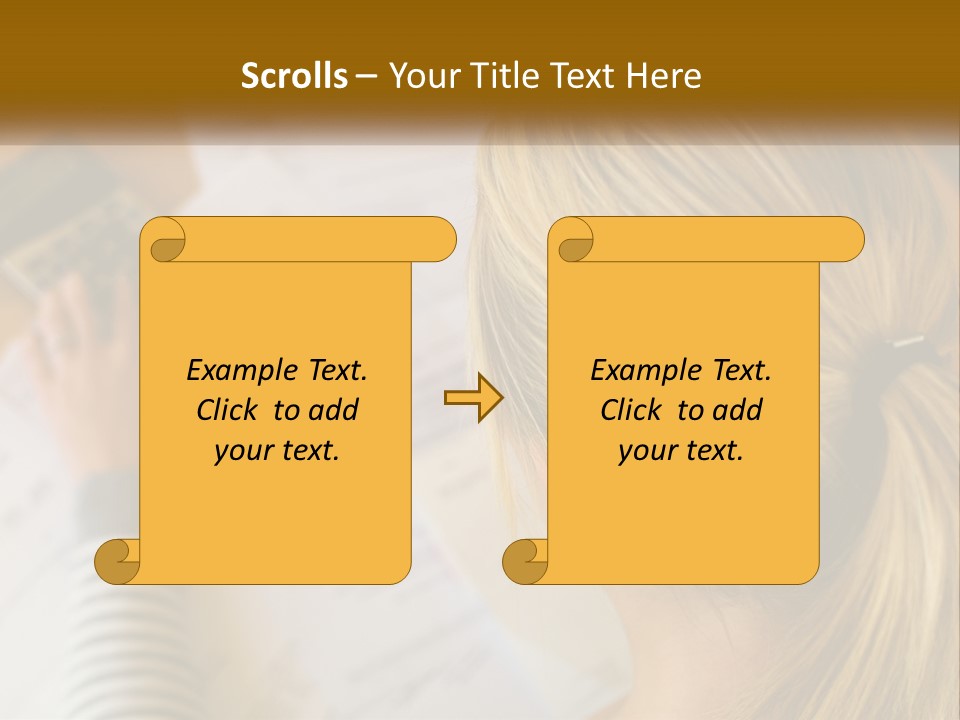 A Woman Sitting At A Desk With A Calculator PowerPoint Template