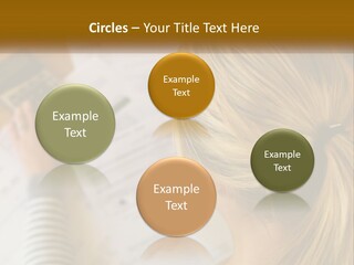 A Woman Sitting At A Desk With A Calculator PowerPoint Template