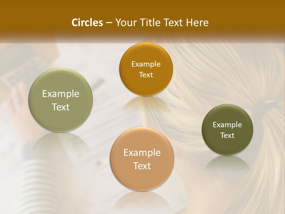 A Woman Sitting At A Desk With A Calculator PowerPoint Template
