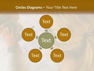 A Woman Sitting At A Desk With A Calculator PowerPoint Template