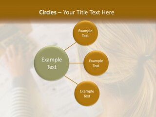 A Woman Sitting At A Desk With A Calculator PowerPoint Template