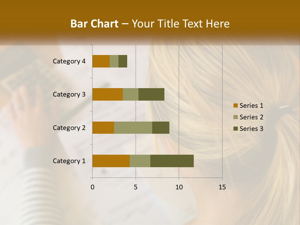 A Woman Sitting At A Desk With A Calculator PowerPoint Template