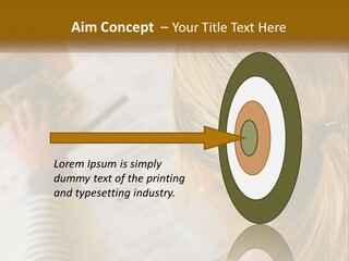 A Woman Sitting At A Desk With A Calculator PowerPoint Template