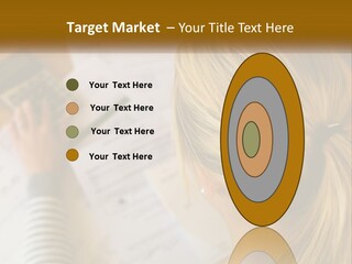 A Woman Sitting At A Desk With A Calculator PowerPoint Template