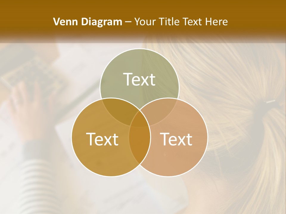 A Woman Sitting At A Desk With A Calculator PowerPoint Template