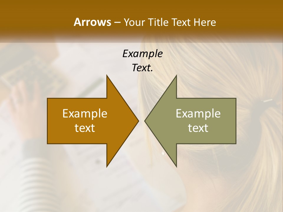 A Woman Sitting At A Desk With A Calculator PowerPoint Template