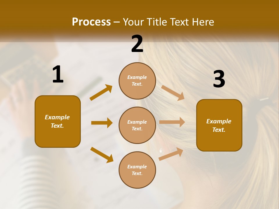 A Woman Sitting At A Desk With A Calculator PowerPoint Template