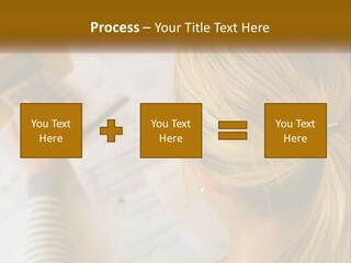 A Woman Sitting At A Desk With A Calculator PowerPoint Template