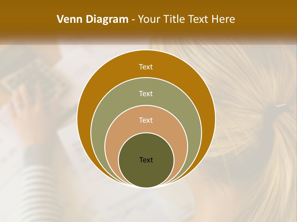 A Woman Sitting At A Desk With A Calculator PowerPoint Template
