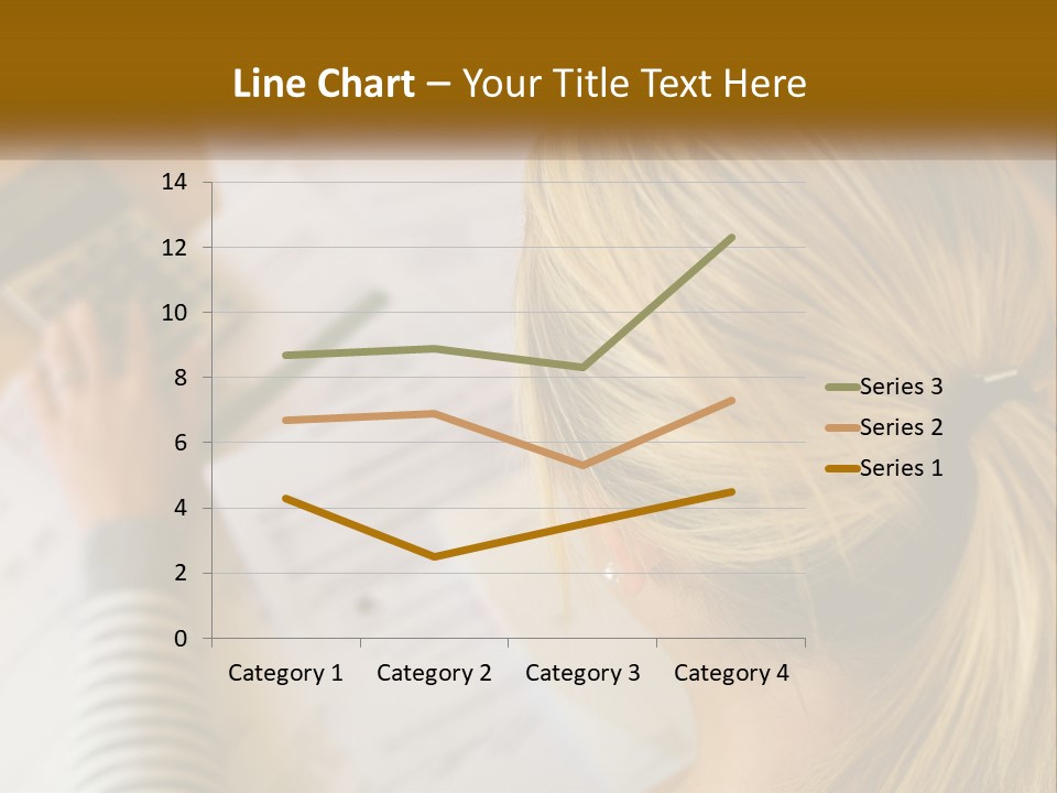 A Woman Sitting At A Desk With A Calculator PowerPoint Template