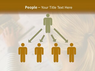 A Woman Sitting At A Desk With A Calculator PowerPoint Template