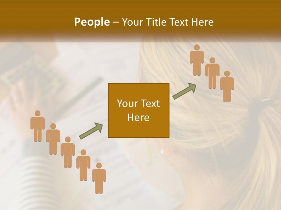 A Woman Sitting At A Desk With A Calculator PowerPoint Template