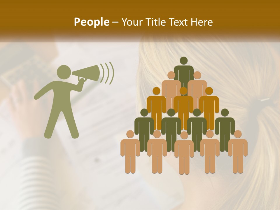 A Woman Sitting At A Desk With A Calculator PowerPoint Template