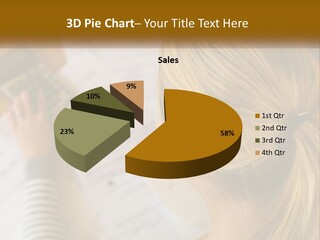 A Woman Sitting At A Desk With A Calculator PowerPoint Template