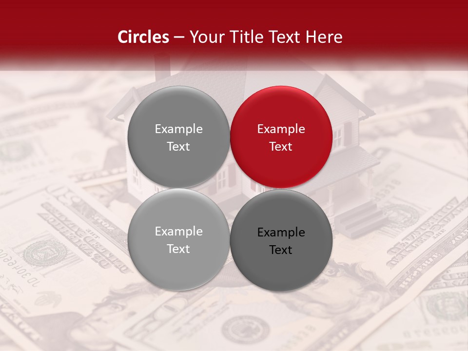 A House Sitting On Top Of A Pile Of Money PowerPoint Template