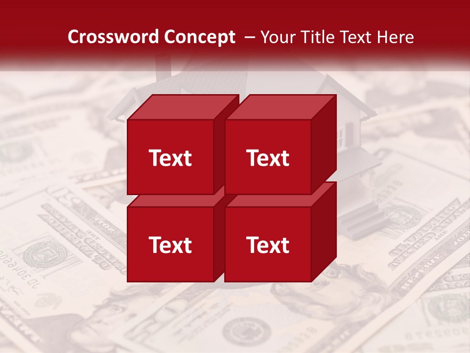 A House Sitting On Top Of A Pile Of Money PowerPoint Template