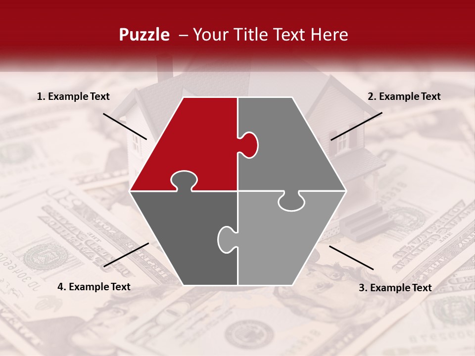 A House Sitting On Top Of A Pile Of Money PowerPoint Template