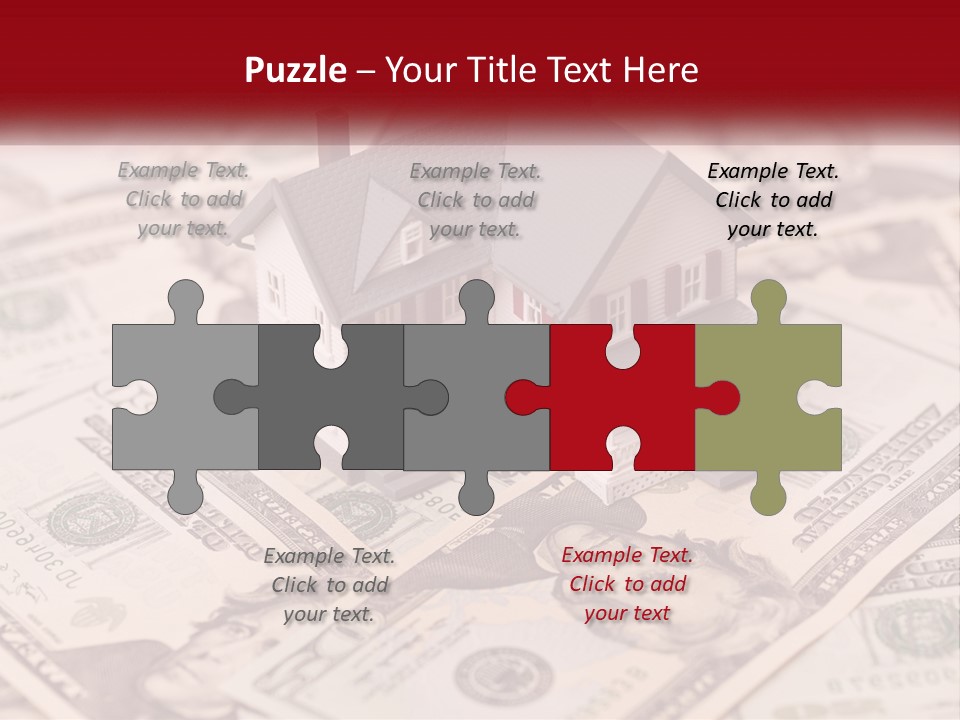 A House Sitting On Top Of A Pile Of Money PowerPoint Template