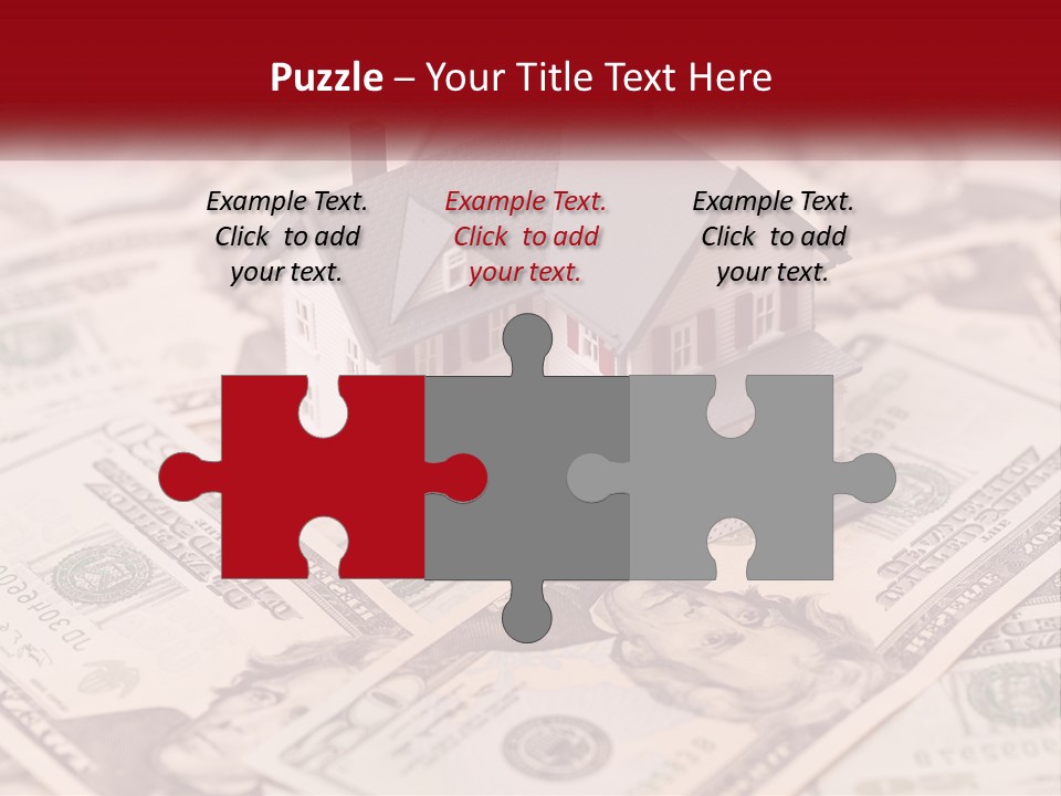 A House Sitting On Top Of A Pile Of Money PowerPoint Template