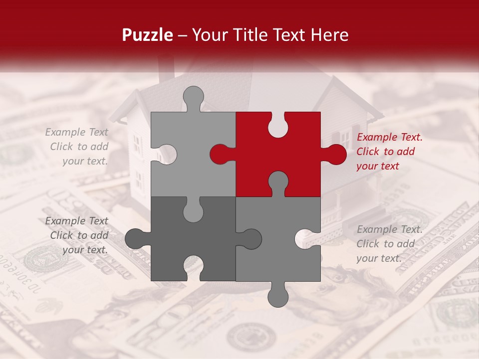 A House Sitting On Top Of A Pile Of Money PowerPoint Template