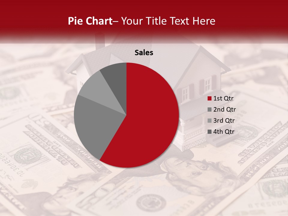 A House Sitting On Top Of A Pile Of Money PowerPoint Template