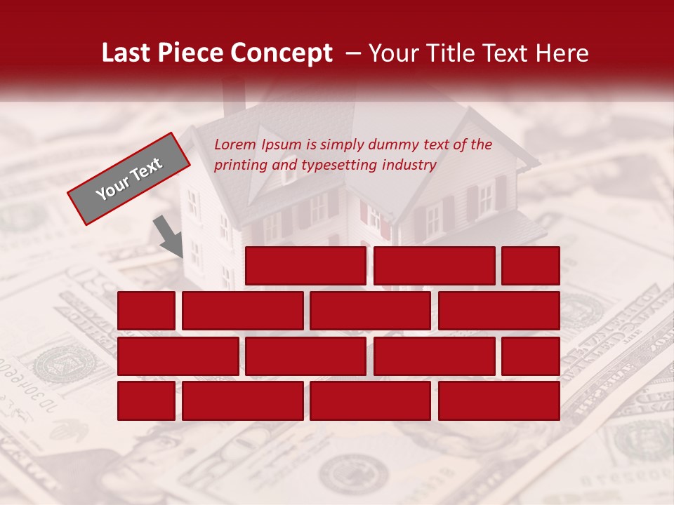 A House Sitting On Top Of A Pile Of Money PowerPoint Template