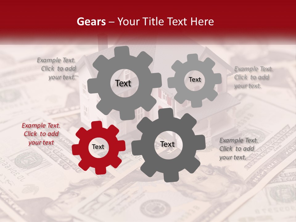 A House Sitting On Top Of A Pile Of Money PowerPoint Template