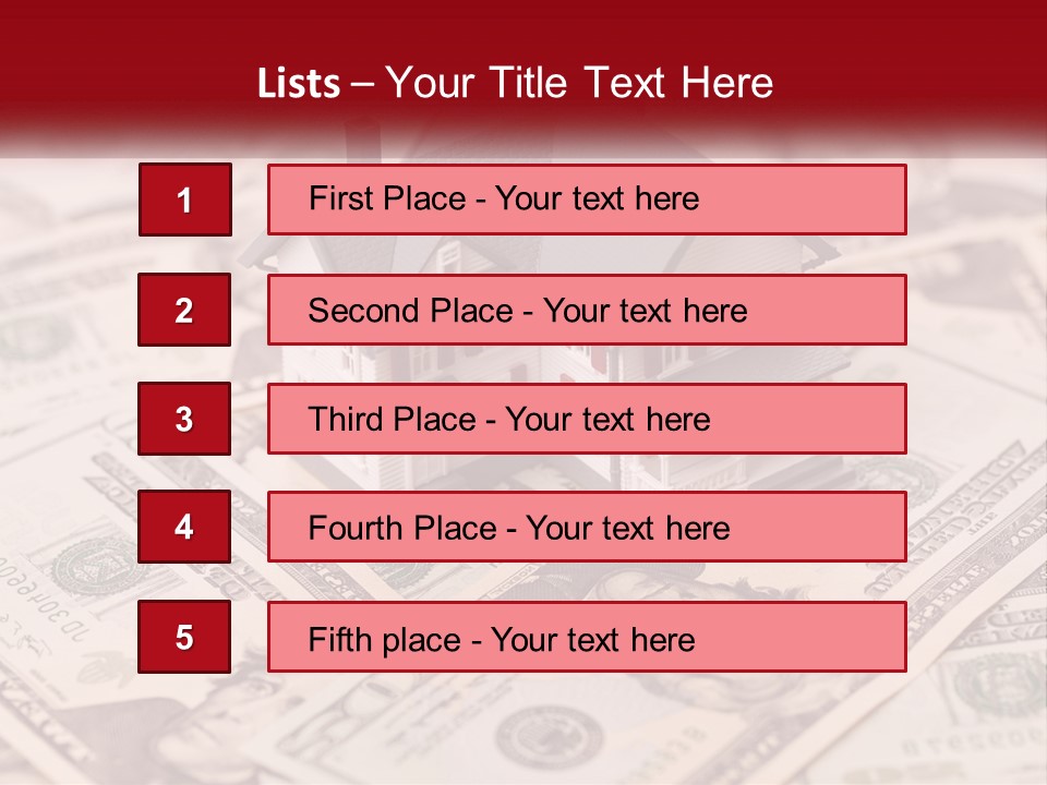 A House Sitting On Top Of A Pile Of Money PowerPoint Template