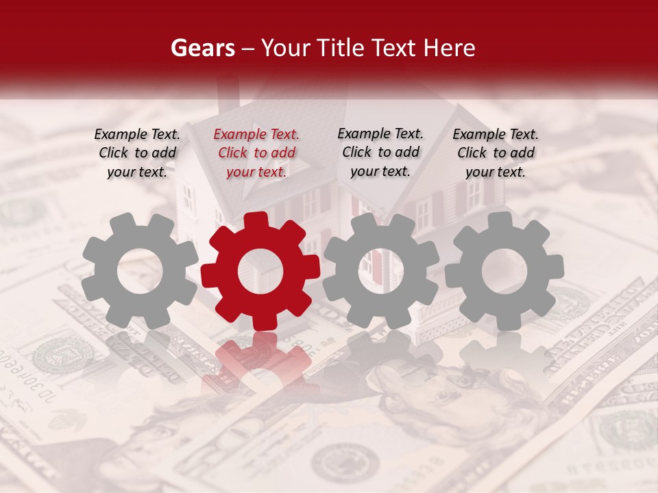 A House Sitting On Top Of A Pile Of Money PowerPoint Template