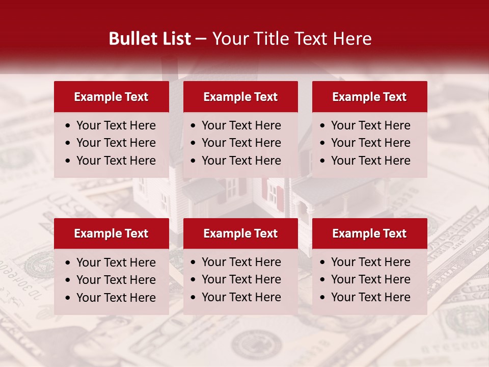 A House Sitting On Top Of A Pile Of Money PowerPoint Template