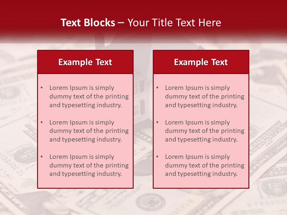 A House Sitting On Top Of A Pile Of Money PowerPoint Template