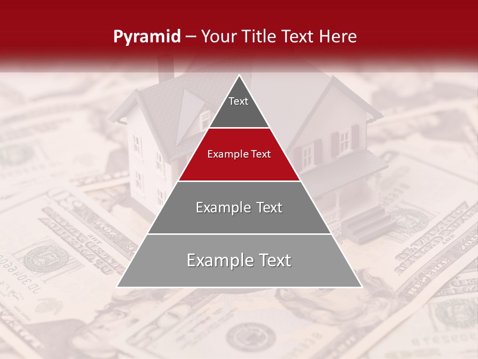 A House Sitting On Top Of A Pile Of Money PowerPoint Template