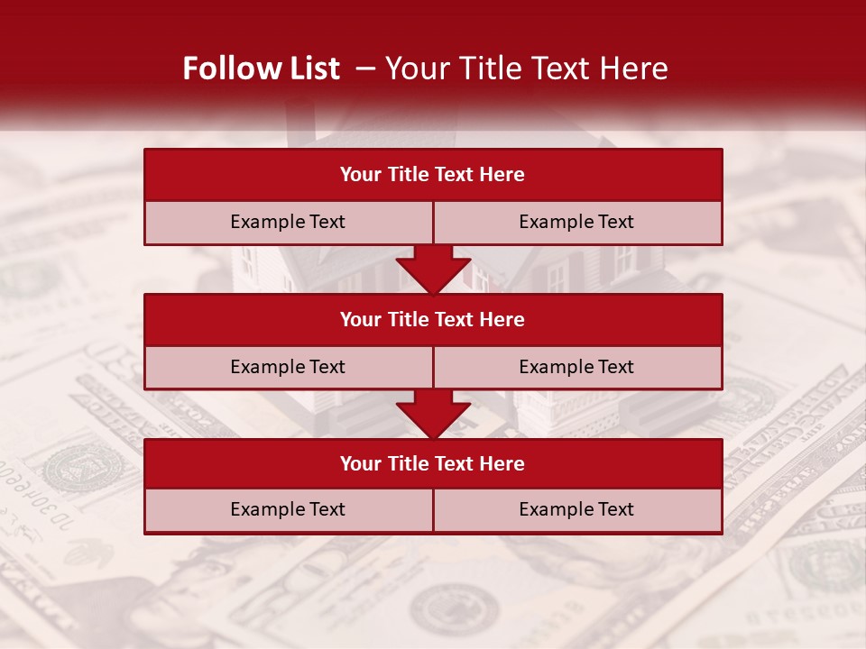 A House Sitting On Top Of A Pile Of Money PowerPoint Template