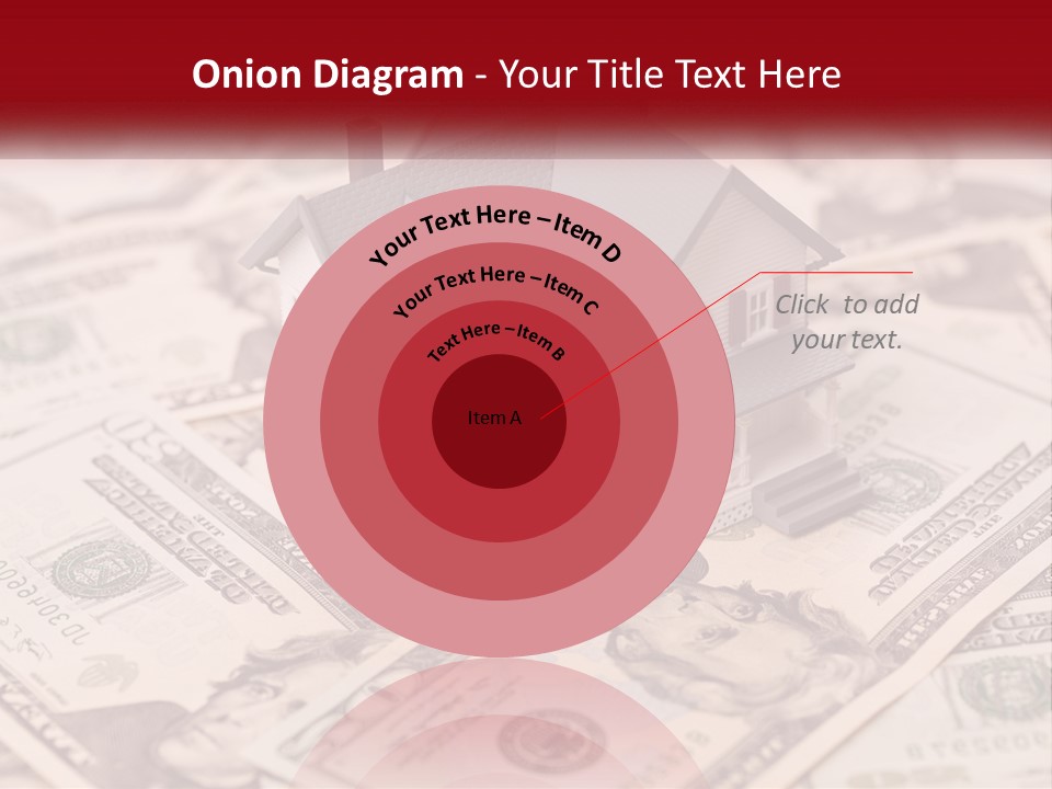 A House Sitting On Top Of A Pile Of Money PowerPoint Template