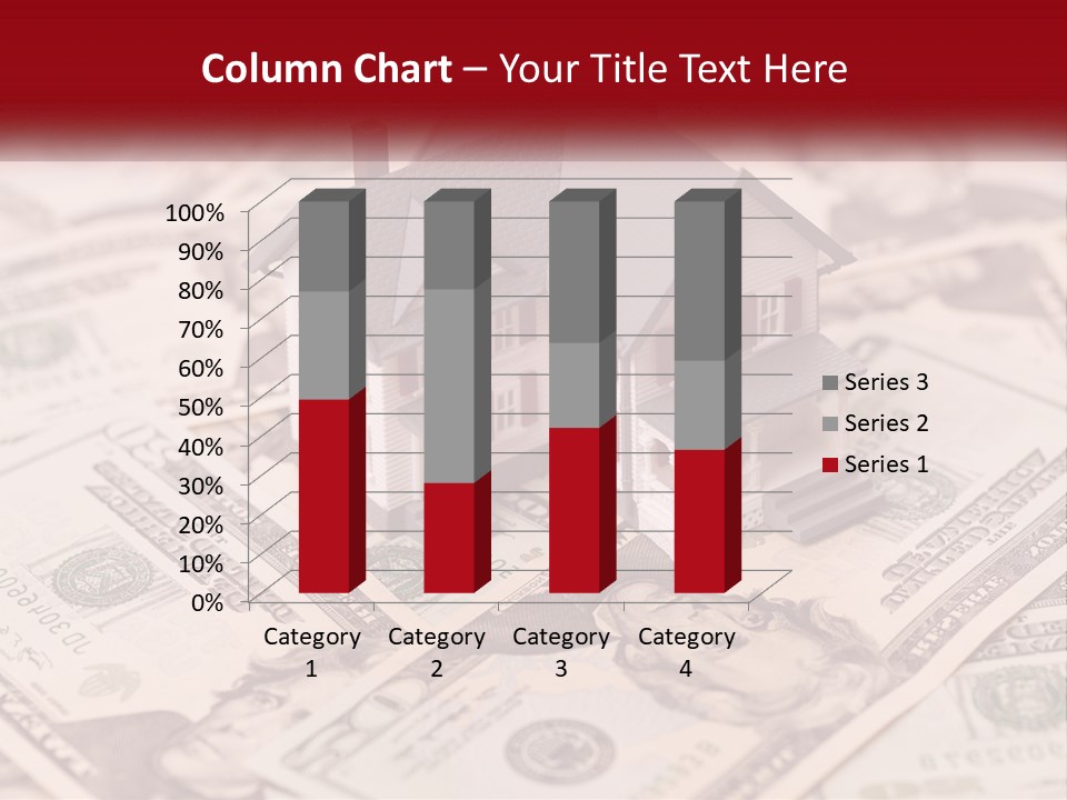 A House Sitting On Top Of A Pile Of Money PowerPoint Template