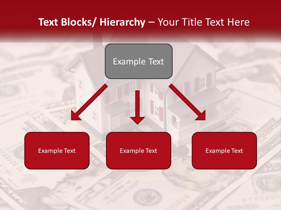 A House Sitting On Top Of A Pile Of Money PowerPoint Template