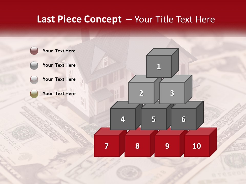 A House Sitting On Top Of A Pile Of Money PowerPoint Template
