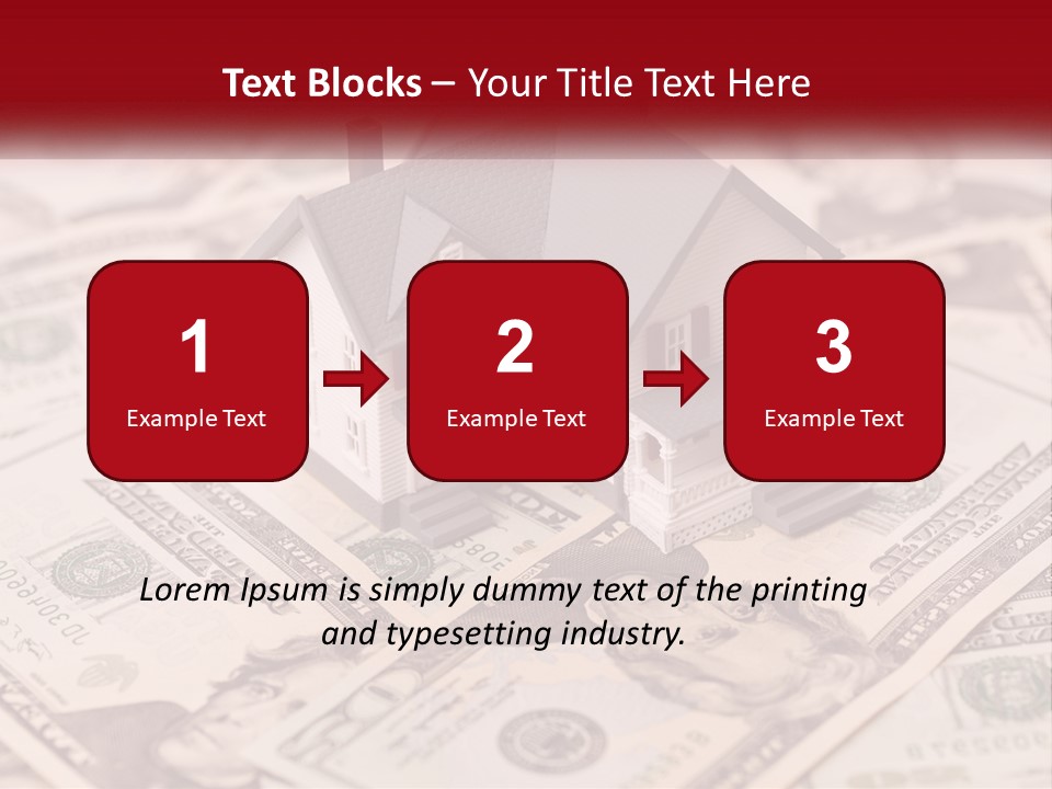 A House Sitting On Top Of A Pile Of Money PowerPoint Template